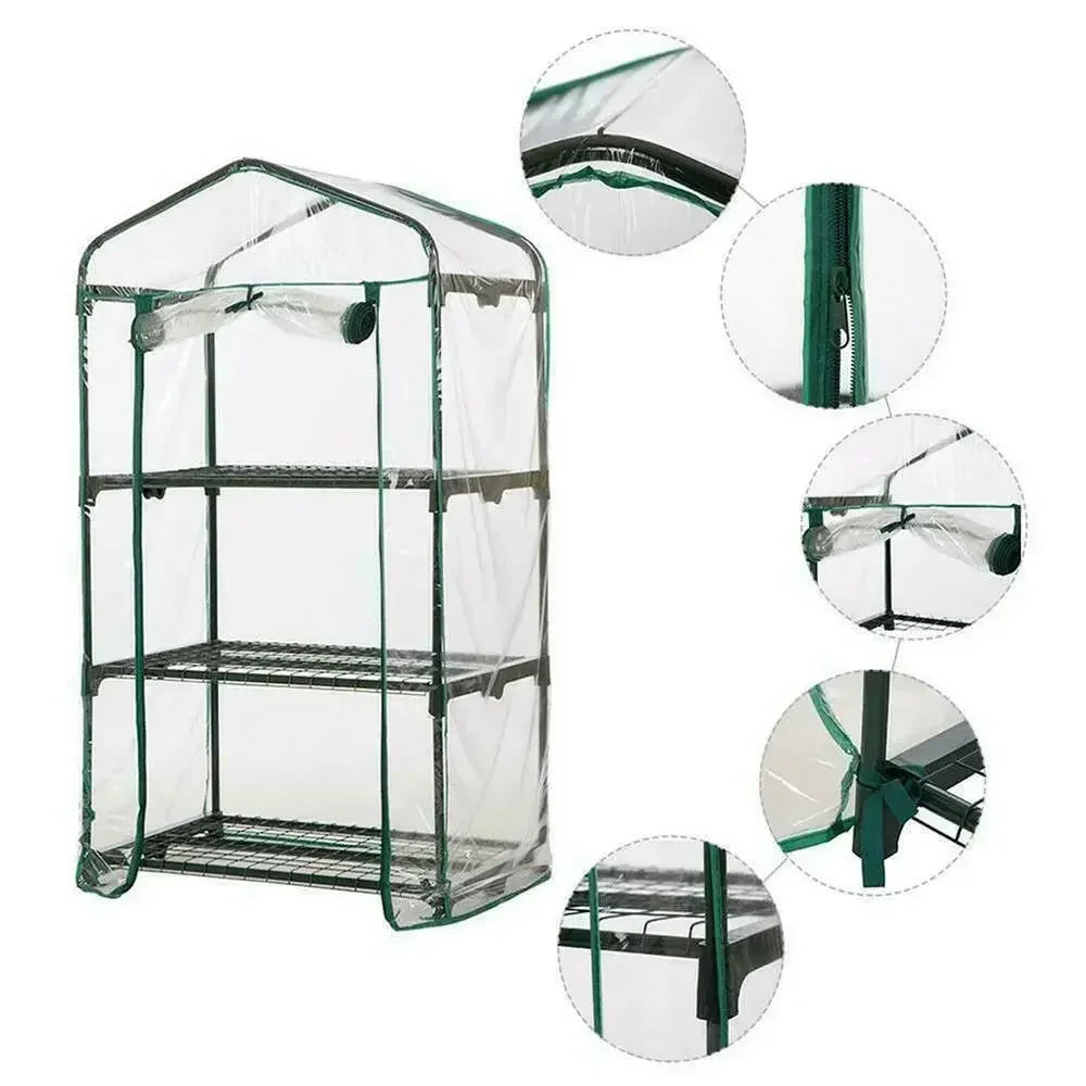 Garden Greenhouse Weatherproof Plant Grow House Cover Transparent Frost Protection Greenhouse Cover with Roll Up Double Zipper