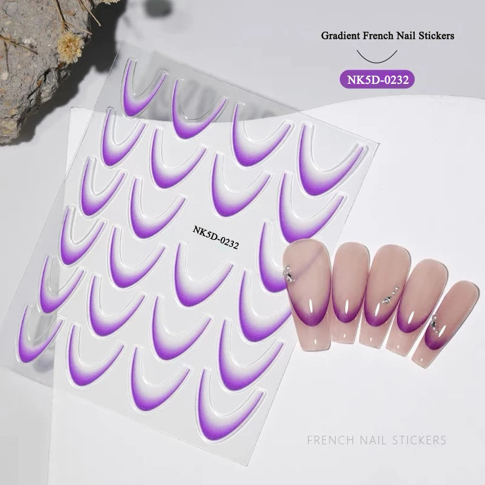 MAFANAILS French Gradient Sticker Set - 14 Stück 5D