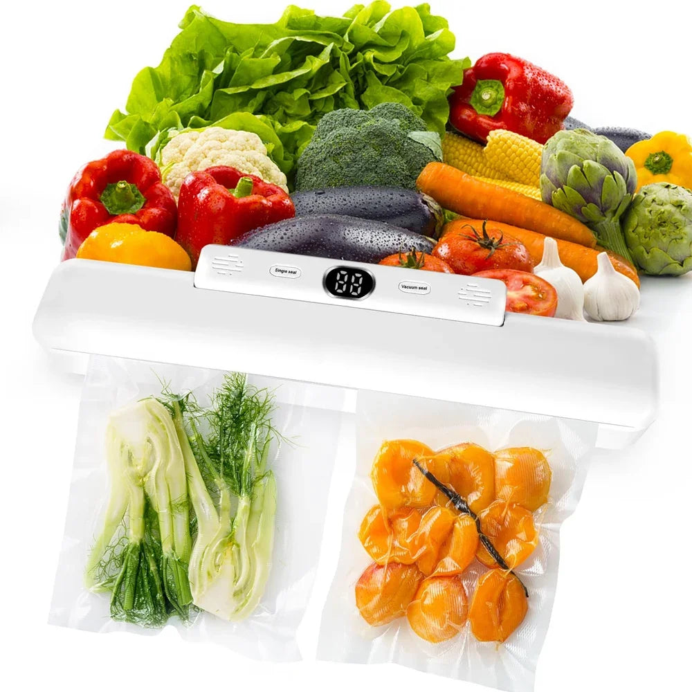 New Automatic Vacuum Sealer Machine For Food Storage With 10pcs Free Food Saver Bags 240V/110V Sealing Machine for Vacuum Pac