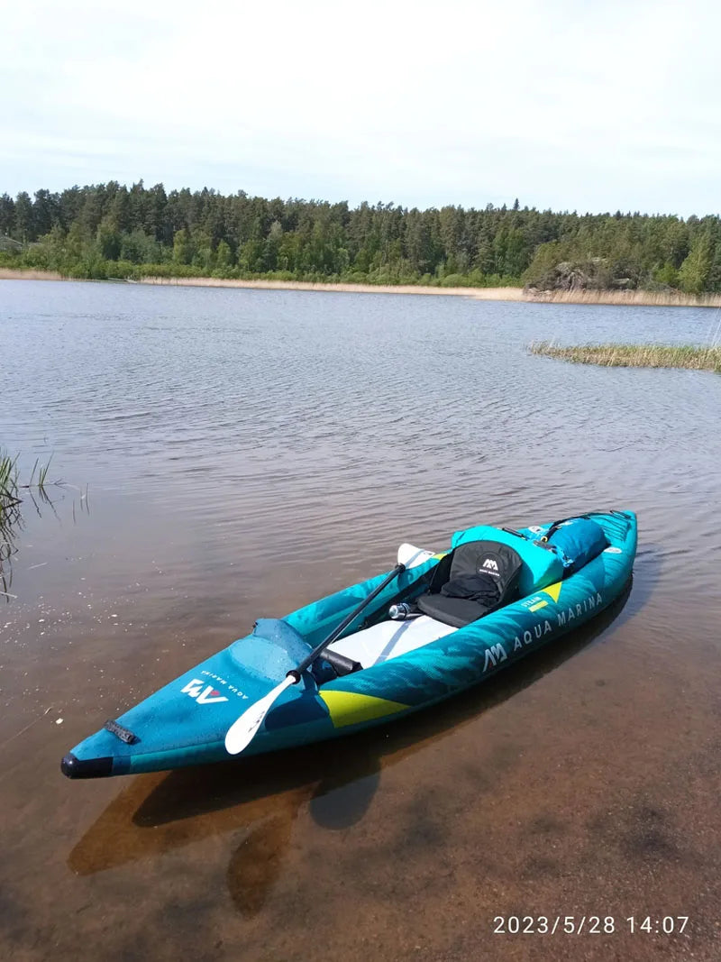 AQUA MARINA 1 2 person inflatable boat sport kayak model STEAM canoe pvc dinghy raft pump seat drop stitch floor laminated PVC