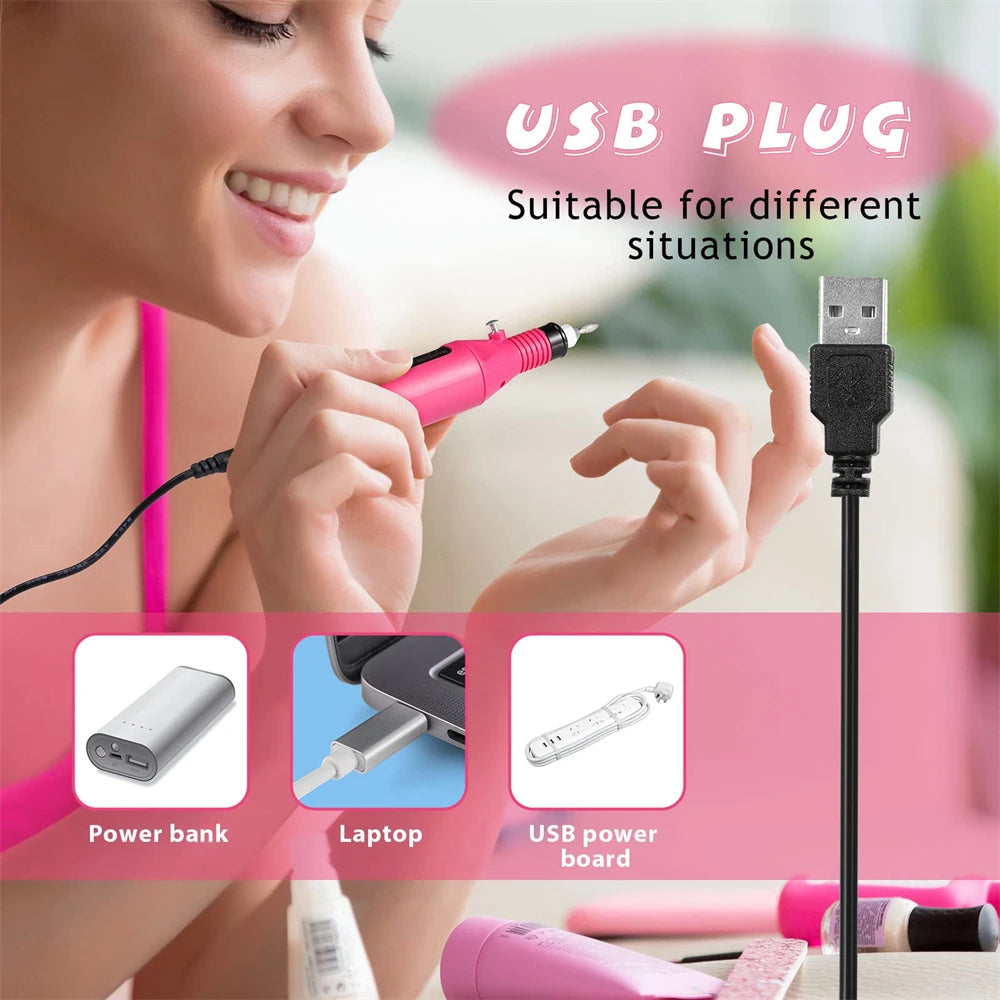 Nail Sander Set Electric Nail Drill Machine Grinding Equipment Milling Cutter For Manicure Pedicure Strong Polishing Tools