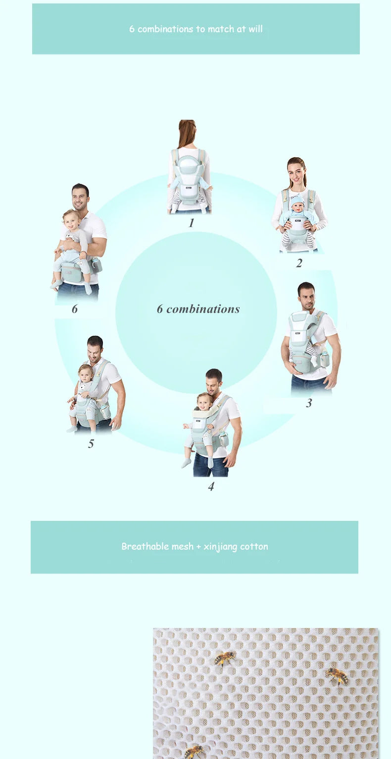 Babytrage 2025: dajinbear Baby Carrier Ergonomic Infant Multifunctional Waist Stool - Newborn Toddler Multi-use Before After Kangaroo Bag Accessories Collection