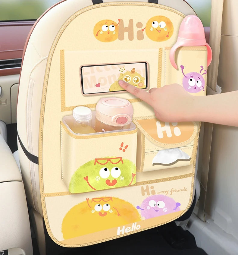 Car Storage Hanging Bag for Car Interior Multi-Functional Car Seat Back Organizer Rear Seat Tissue Box Trash Can Storage Box
