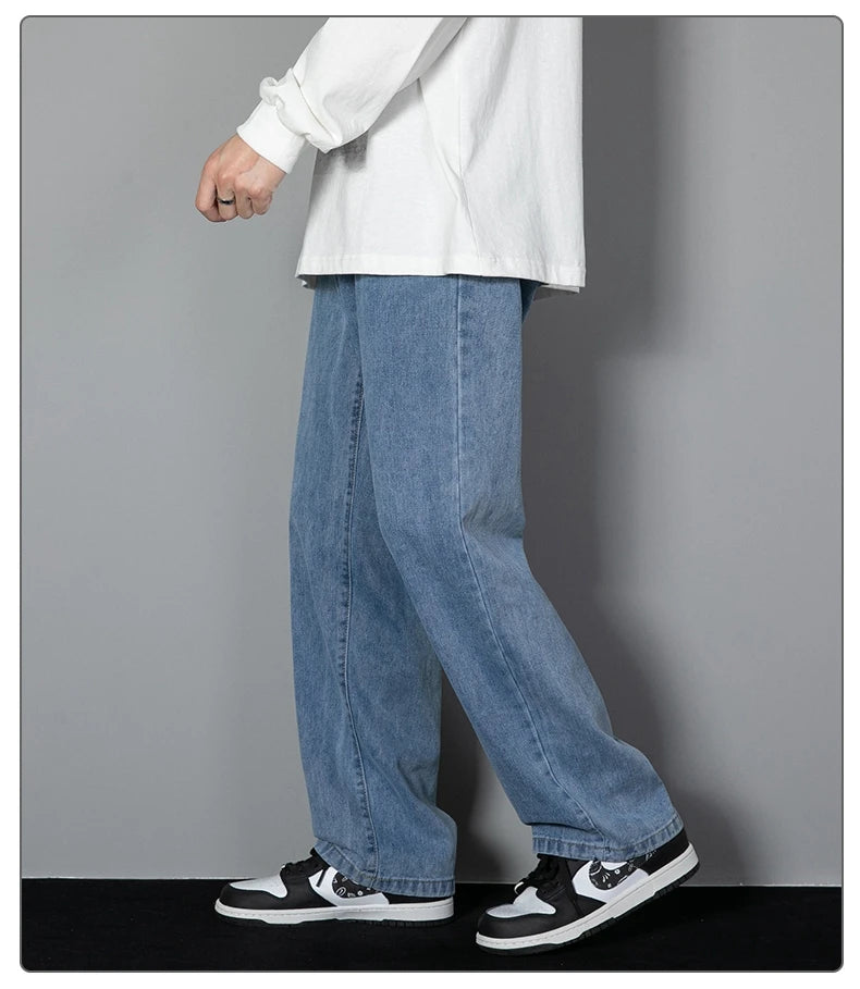 KFashion Classic Gerade Jeans - Weites Bein Einfarbig Blau