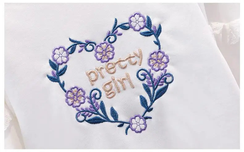 Set pulover pentru fete - mânecă lungă și guler rotund, mărimea 4-6 ani