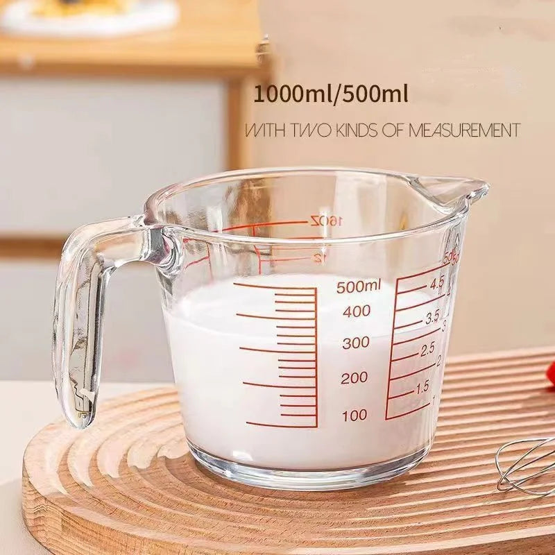 KüchenPro Messbecher Glas - 500ml 1000ml Mikrowellenfest