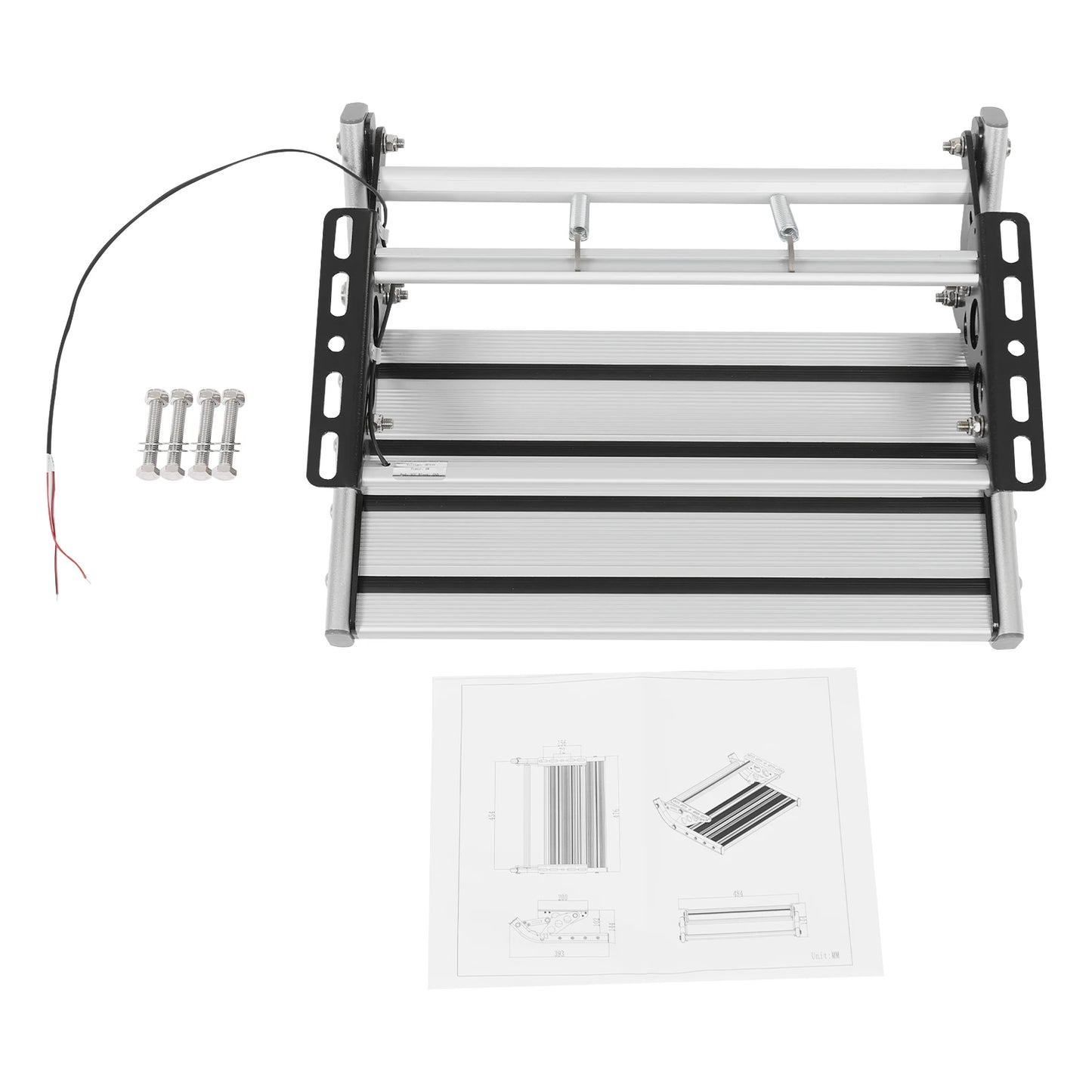 Bymaocar Treaptă manuală pentru rulotă cu lumină LED de 12V, treaptă pliabilă manuală din aluminiu, pentru rulotă și rulotă