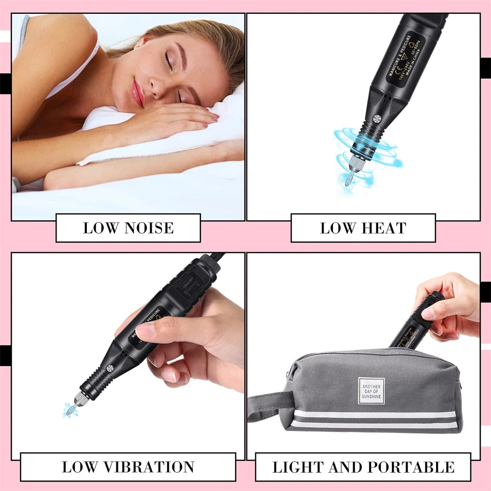 Nail Sander Set Electric Nail Drill Machine Grinding Equipment Milling Cutter For Manicure Pedicure Strong Polishing Tools