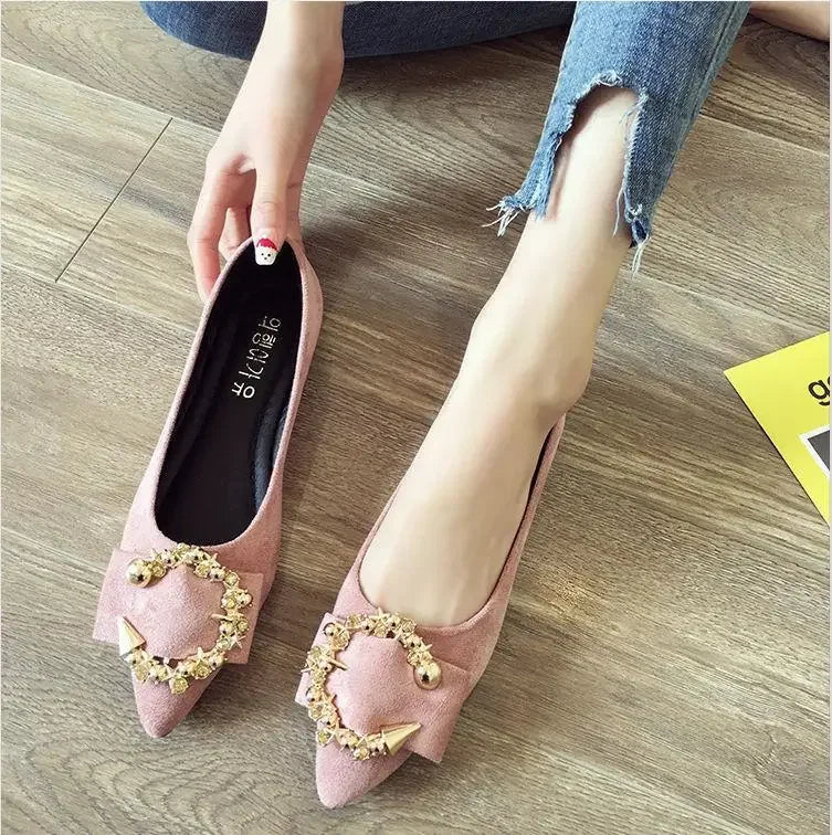 elegant and Elegant Black Pointed Low Heel Shoes for Women 2024 New Autumn Fashion Shallow Slip-on Comfortable Casual Flat Shoes