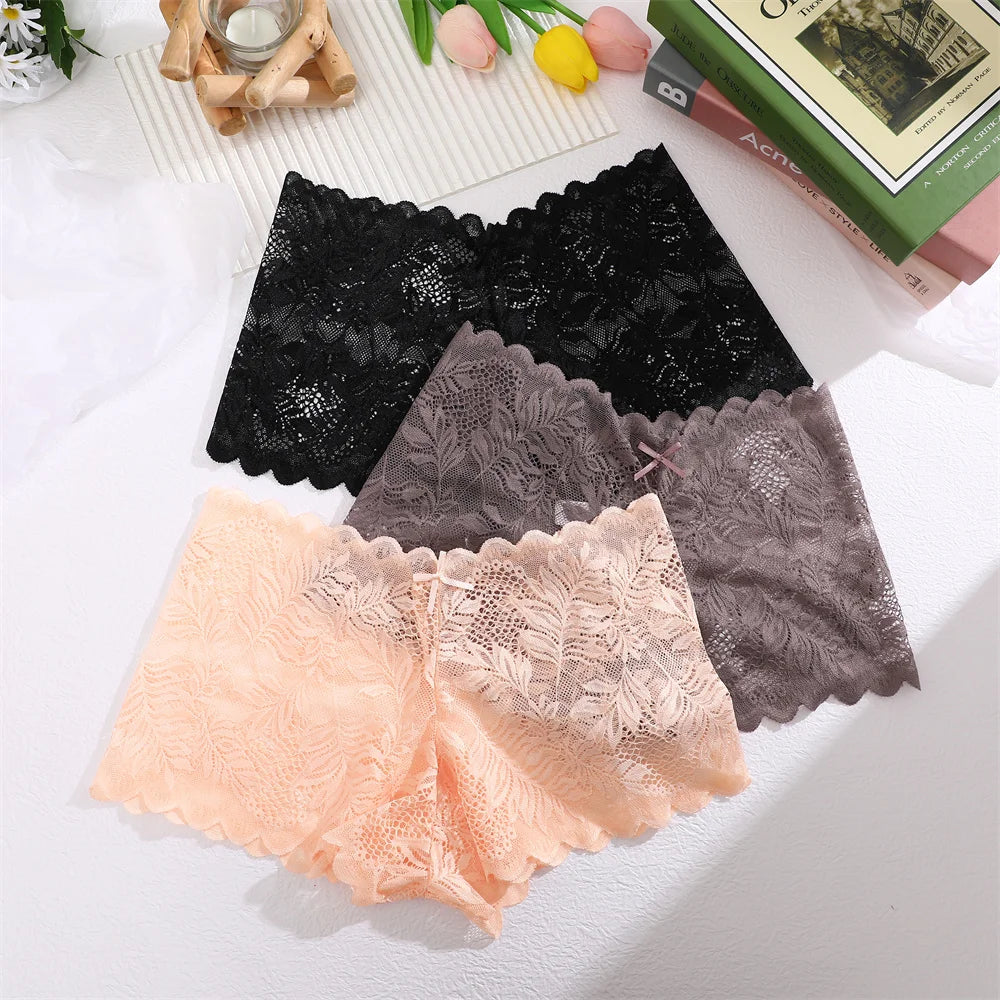 All Of Me Spitze V-Taillen Dessous - 3er Set Nylon Elastan