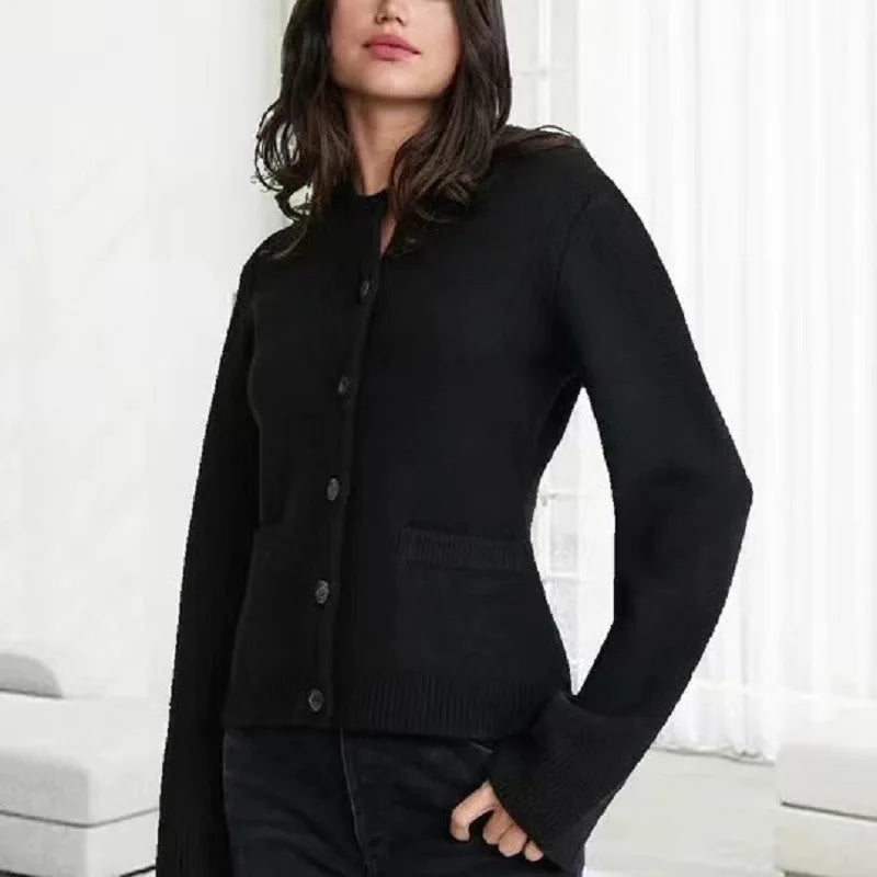 Fdfklak Cardigan Strickjacke O Neck - Kapazität Mittleres Gewicht 120 bis 220 g m2, Leistung Regular Fit, Größe Regular