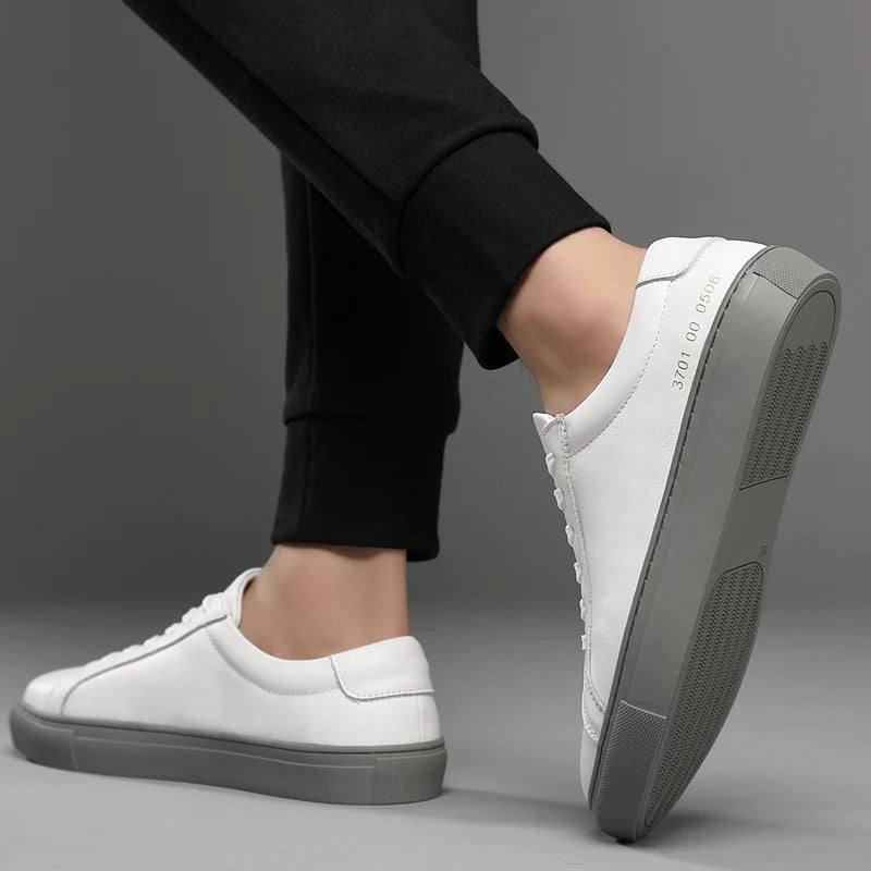Mens Sneakers Genuine Leather Casual Outdoor Shoes Non-Slip Breathable Luxury Brand Footwear Top Quality Handmade White Shoe Men