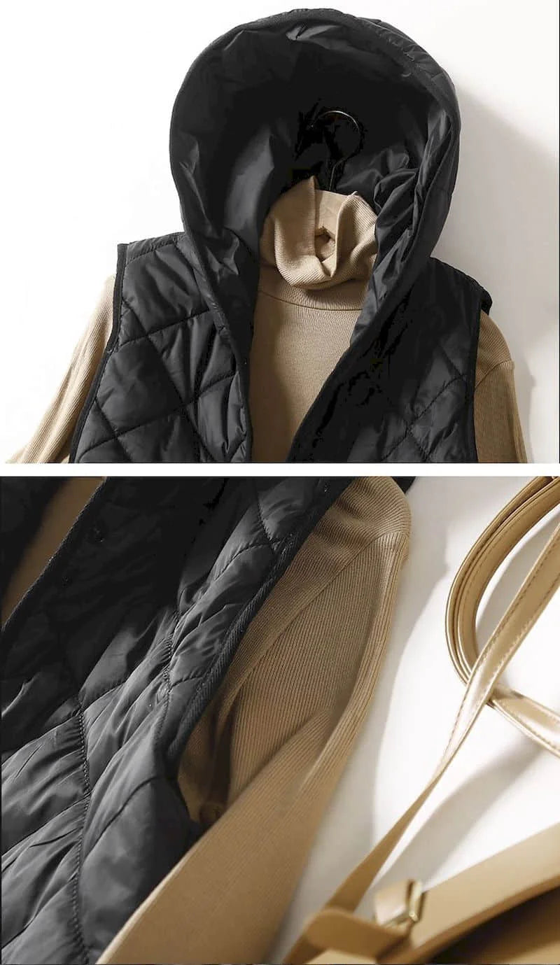 Vestă cu glugă Lumi coreeană - bumbac cu puf, 30–50%