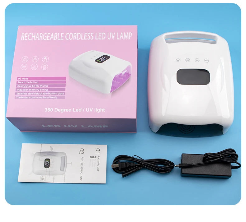 COOLNAIL UV Kabellose Lampe - 96W 52 LEDs Gel Kompakt