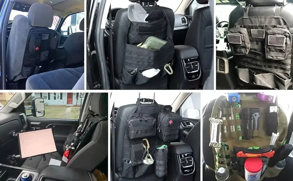 Geantă de depozitare tactică pentru scaunul din spate al mașinii, geantă de depozitare multifuncțională pentru scaunul auto, geantă militară în aer liber, husă de scaun de vânătoare cu auto-conducere