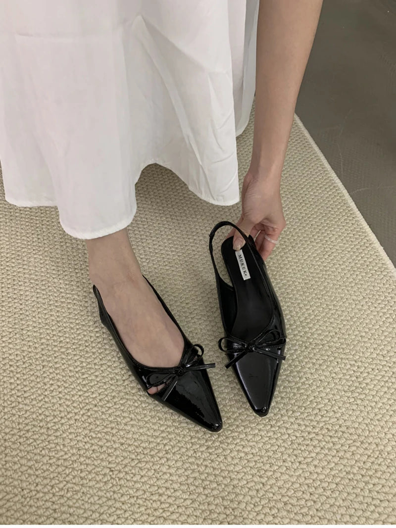 Summer Fashion Butterfly-knot Women Sandals Shallow Slip On Slingbacks Ladies Casual Dress Street Style Flats Shoes