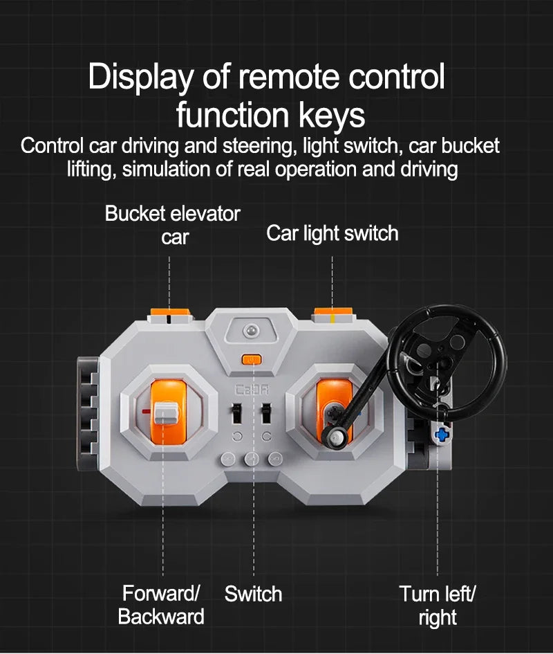 Camion basculant Cada C61054 RC cu telecomandă - 3067 piese baterie