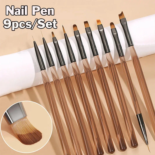 Choice Nagel Pinsel Set Präzision - 9 Stück Kunststoff