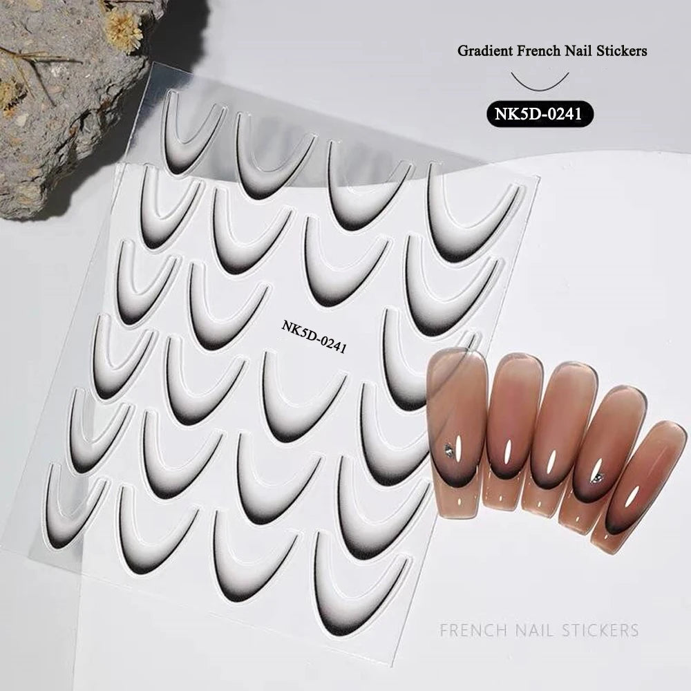 MAFANAILS French Gradient Sticker Set - 14 Stück 5D