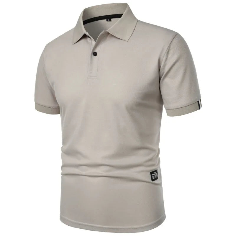 Neu Einfarbig Polo Shirt 2025 - Männer Kurz Ärmel Knopf T-Shirts Kragen - Leichtgewicht Streetwear Sport Casual Tops