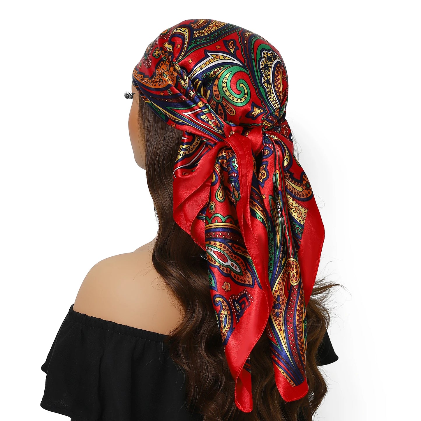 Kopf Foulard Seidenglanz - 90x90 cm Polyester weich