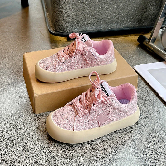 Mädchen Schuhe 2025 Frühling Neu Casual Vielseitig Kleine Mädchen Stern Sneakers Frühling Und Herbst Kinder Sport Schuhe