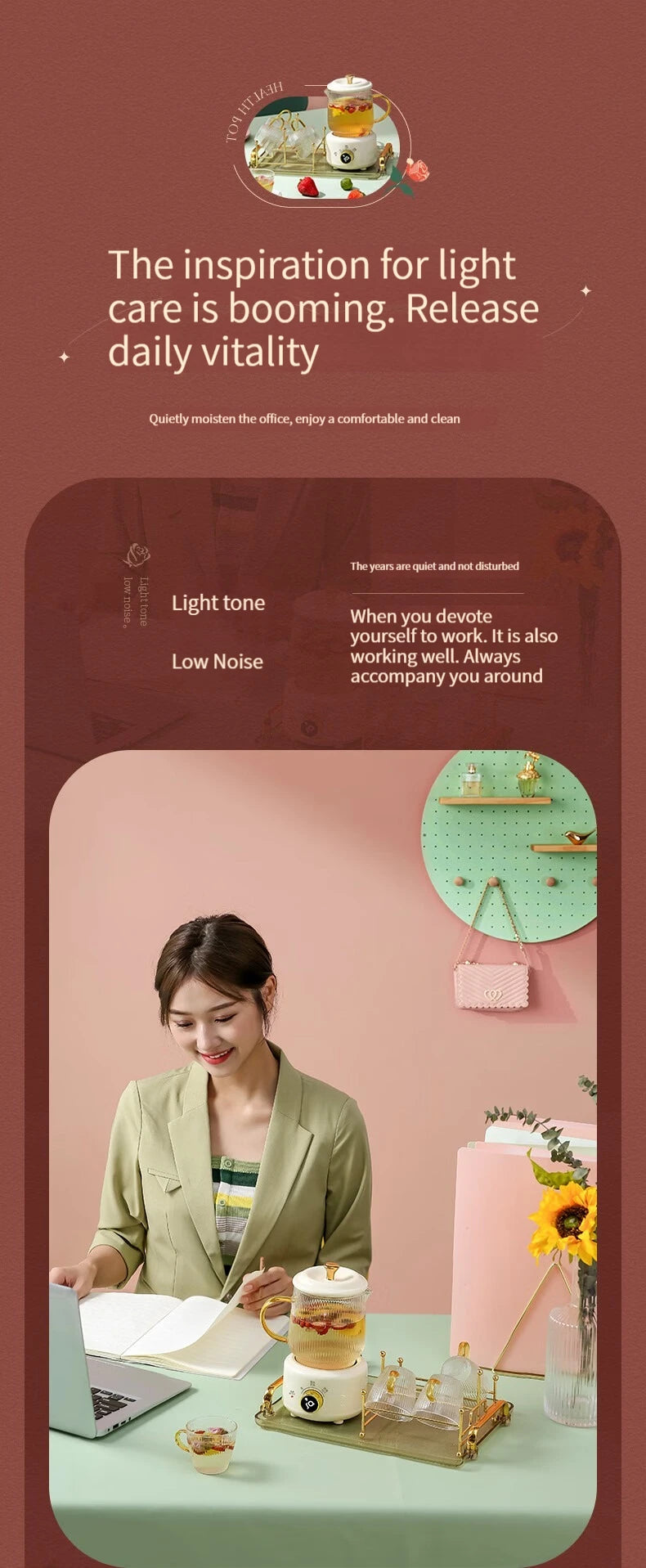 Gesundheitserhaltung Topf, Multi-funktional Haushalt Büro Konstante Temperatur Topf, Klein Glas Vollautomatisch Medizin Topf