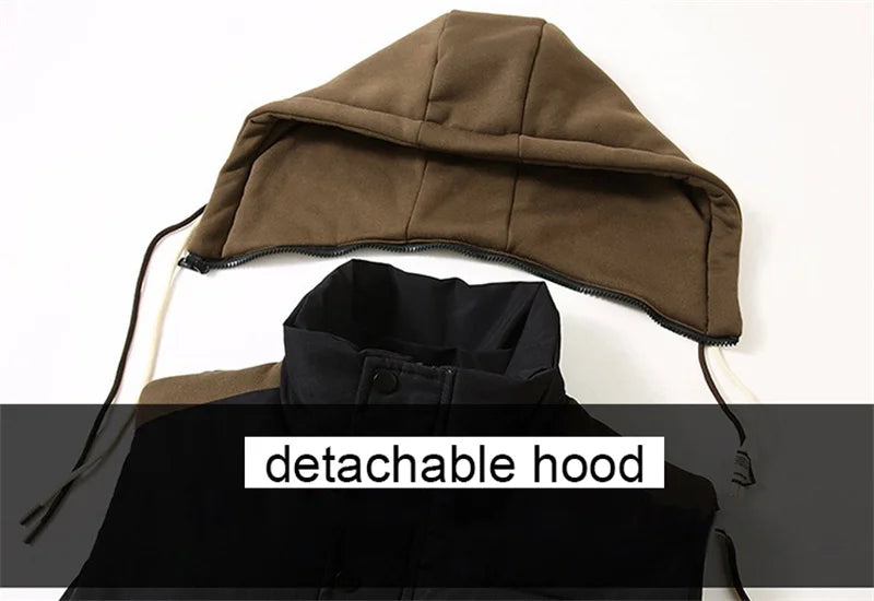 Fujian Herren-Weste abnehmbar Kapuze - Baumwolle, warm, L