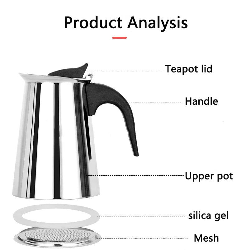 Choice Mokka Elektrisch Gerät - 6 Tassen Edelstahl 600 W