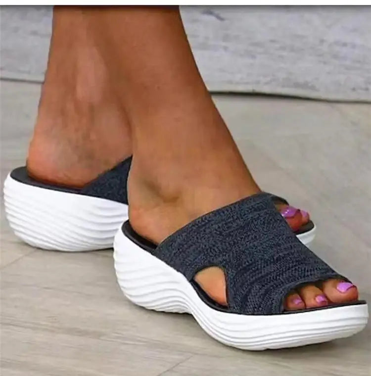 Woman Sandals Shoes Summer Elegant Women's Sandals Slides Sandals Ladies Wedge Shoes Woman Breathable Female Footwear Slipper