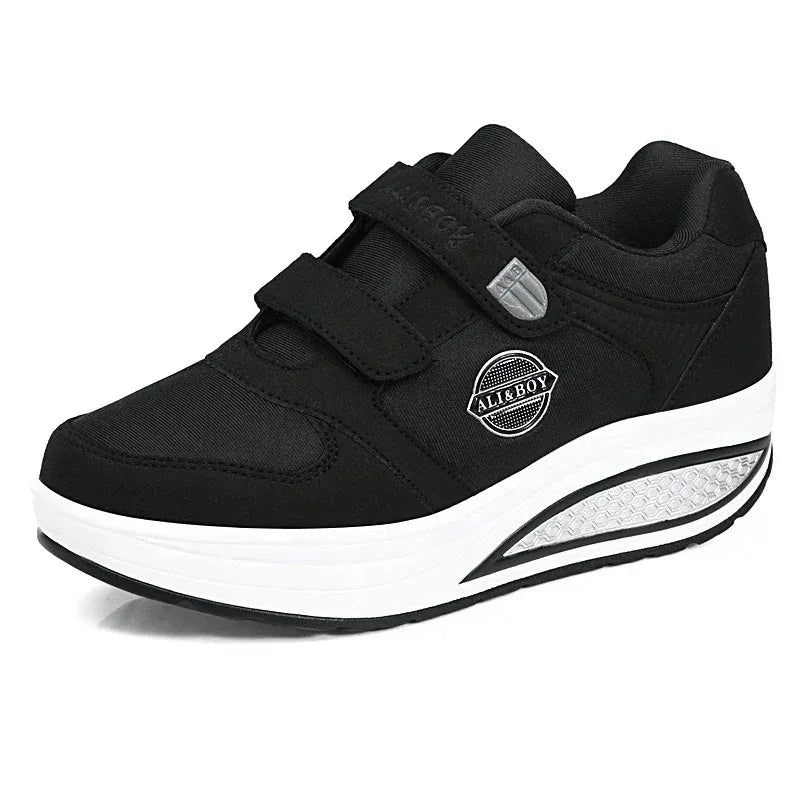 Women's Swing Sneakers Wedge Platform Toning Sports Shoes for Woman Breathable Slimming Fitness Newing Mom Shoes Thick Sole2024