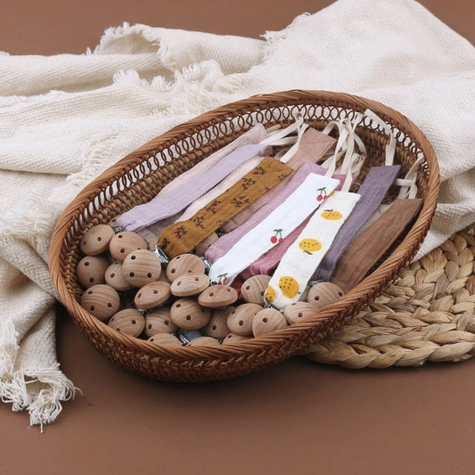 Baby-Schnullerclips 2025: Soft-Cotton Chain-Holder - Baby Shower Collection