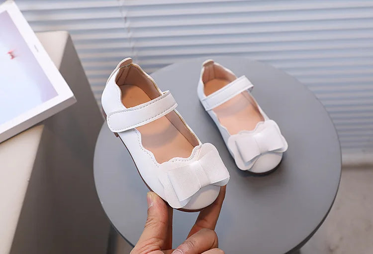 Mädchen-Schuhe 2025: Girls-Bow Leather Children's-Fashion - Casual Flat Collection