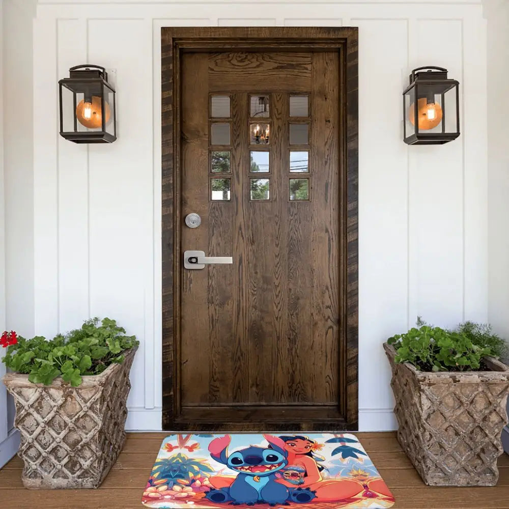 Custom Cartoon Stitch Floor Door Kitchen Bathroom Mat Anti-Slip Outdoor Doormat Bedroom Balcony Entrance Rug Carpet Footpad