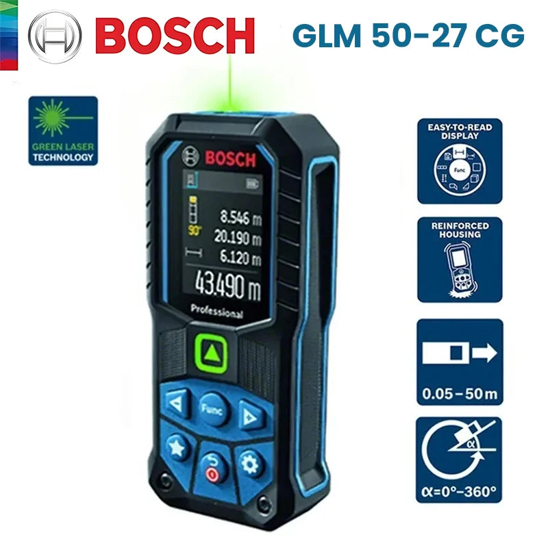 Bosch Laser Entfernungsmesser 30/40/50/100m Distanzmesser Hochpräzision Laser Level Elektronisch Bluetooth Messwerkzeuge GLM 50-27CG