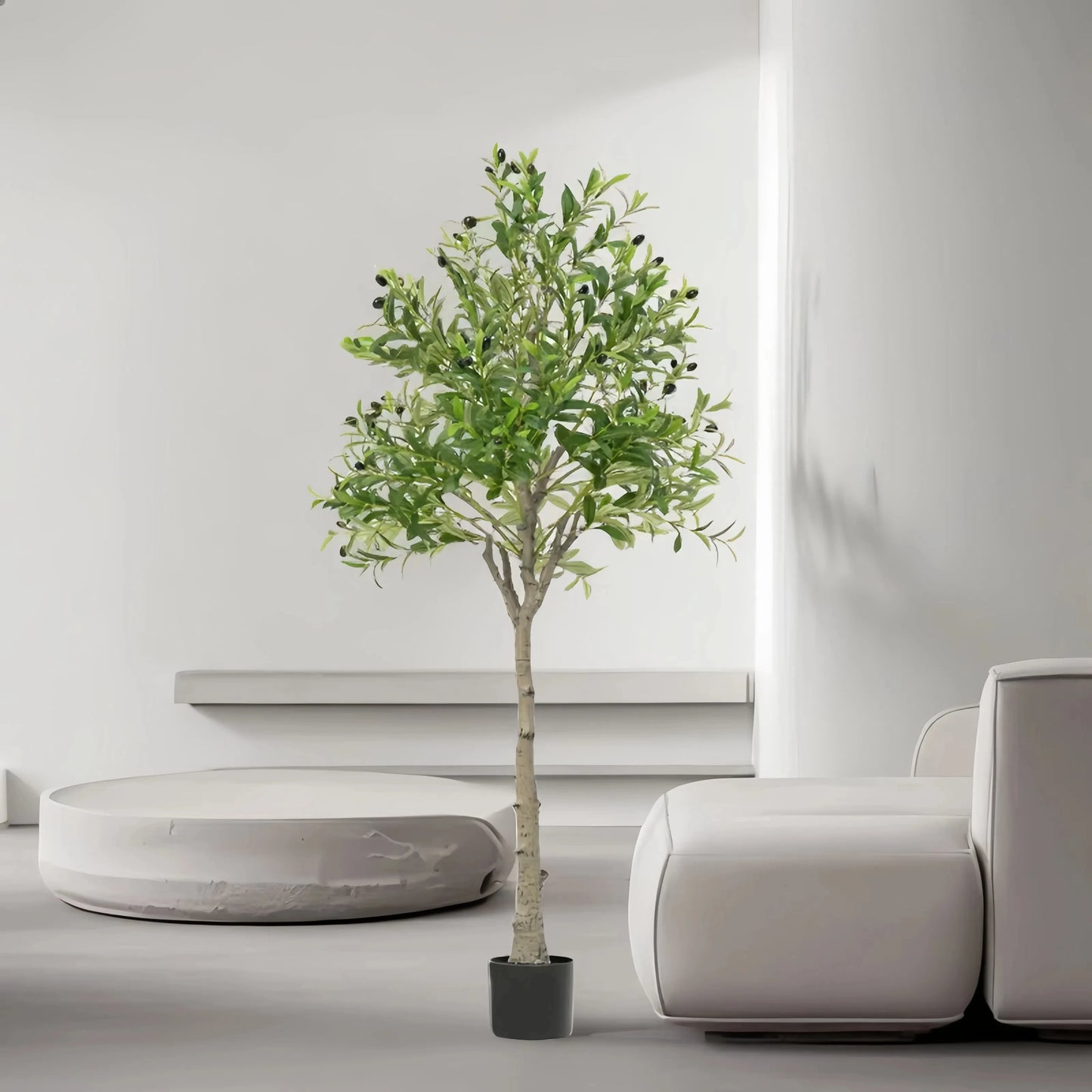 Măslin artificial 4/5/6 FT - Plantă artificială cu fructe, decorațiuni de Halloween, Crăciun, cameră de ghiveci, decorare