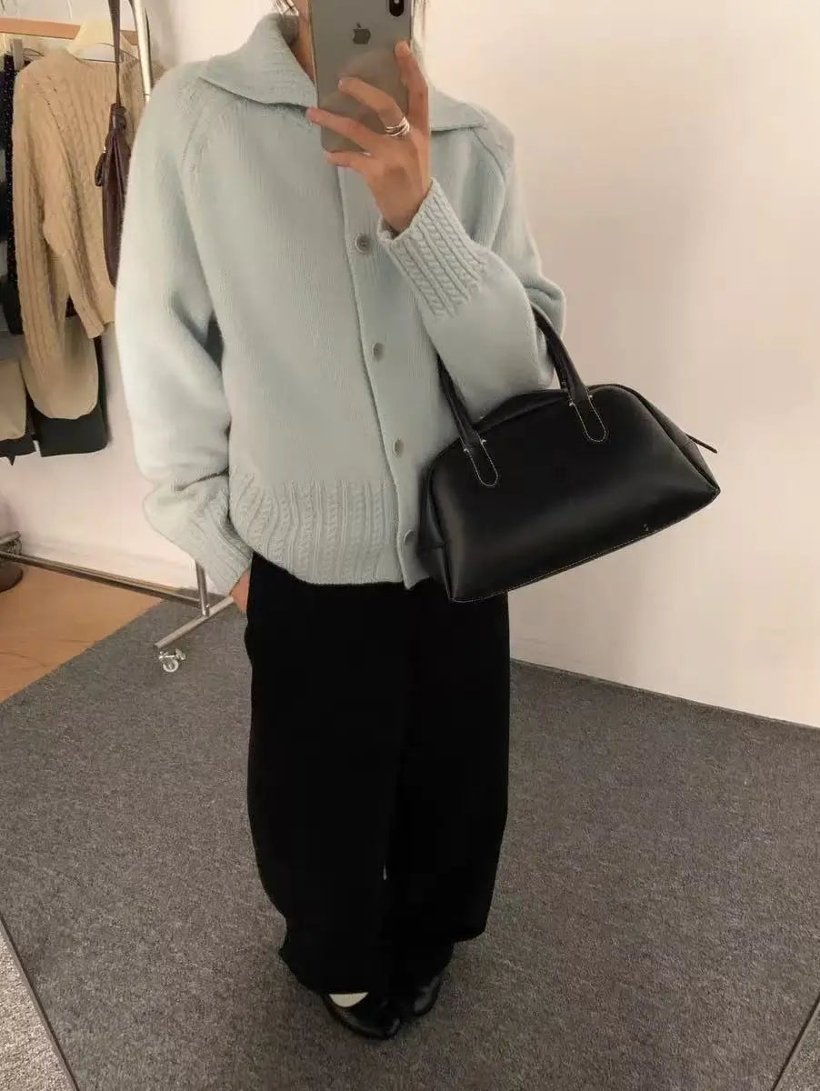 Cardigan coreean Luna - Bumbac, Mărimi S-XL, Lung