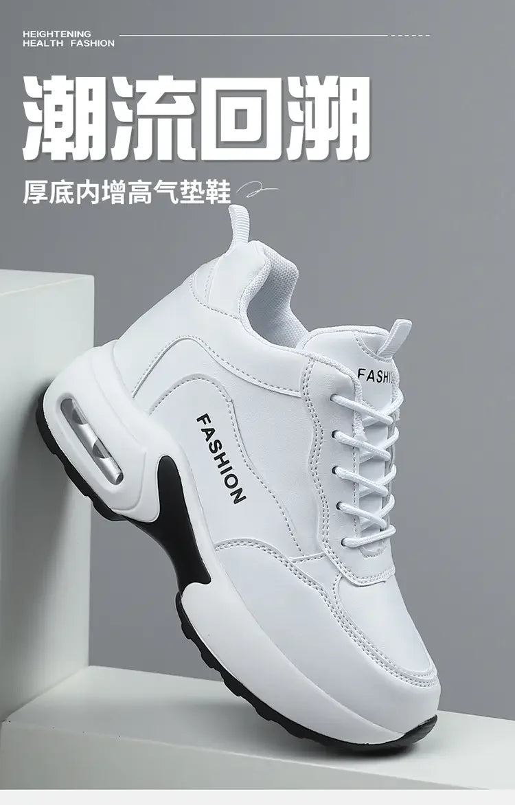 Women Sneakers Thick Soled White Height Increasing High-quality Sports Trend Fashion Walking Breathable Casual Shoes for Women