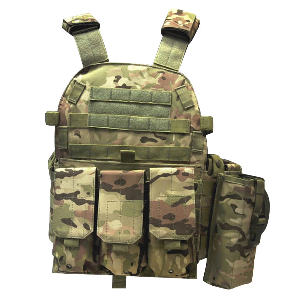 Nylon Tactical Vest Body Armor Hunting Carrier Airsoft Accessories CS Combat MOLLE Camo Military Army Vest for Outdoor Hunting