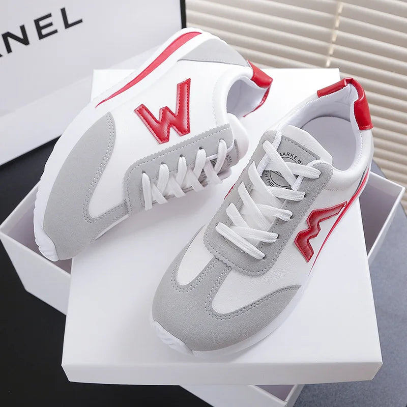 Zapatos Mujer 2024 Women's Round Head Sports Shoes Breathable Cross Lace-up Casual Sports Small White Shoes Tennis Sneakers