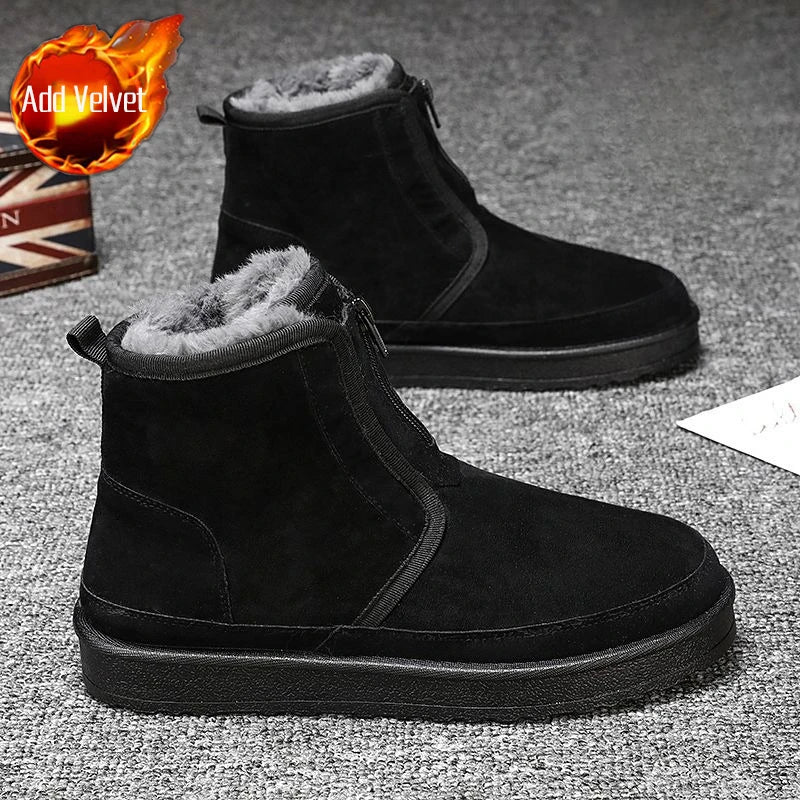 Shangkaka Winterschuh Stiefelette Warm Gefüttert - Reißverschluss, Plüschfutter, Rutschfeste Sohle