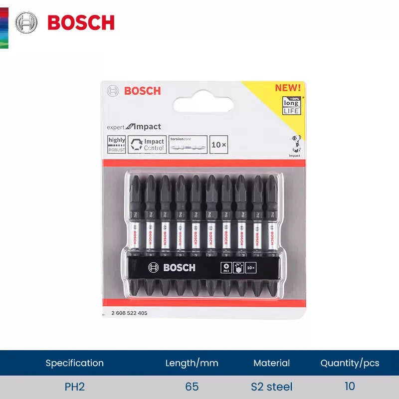 Bosch Resistant Impact Bits for Screwdriver Drill Accessories S2 Steel Metal Drills Bit Set for Bosch GDR/GDX Series Power Tools