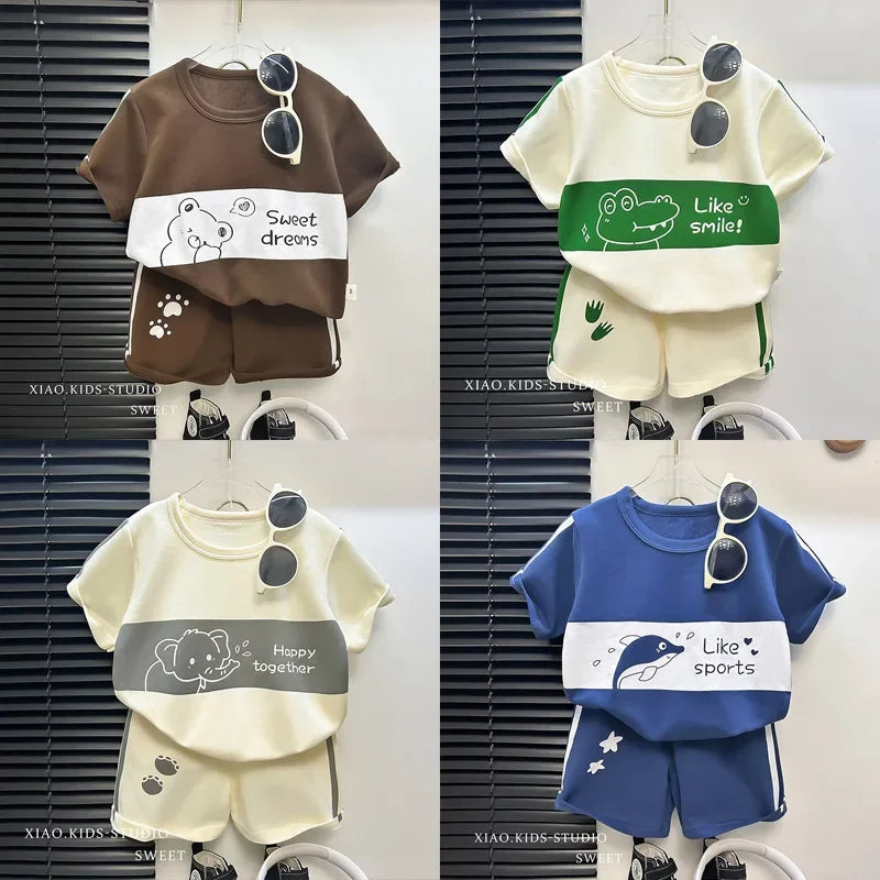 Sonkpuel Baby Set Gestreift Kurzarm - Baumwolle 1-3J 2Tlg