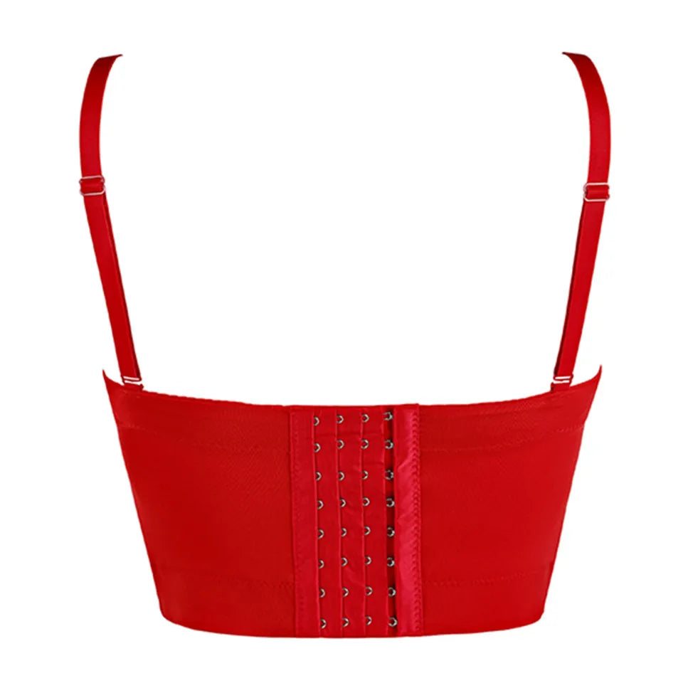 Wechery Frauen Lederkorsett Oben Crop Bustier Gothic Bra Verbesserte Unterstützung Bodice Elegant Dessous Corselet Party Kurz Camis Plus Size 6XL