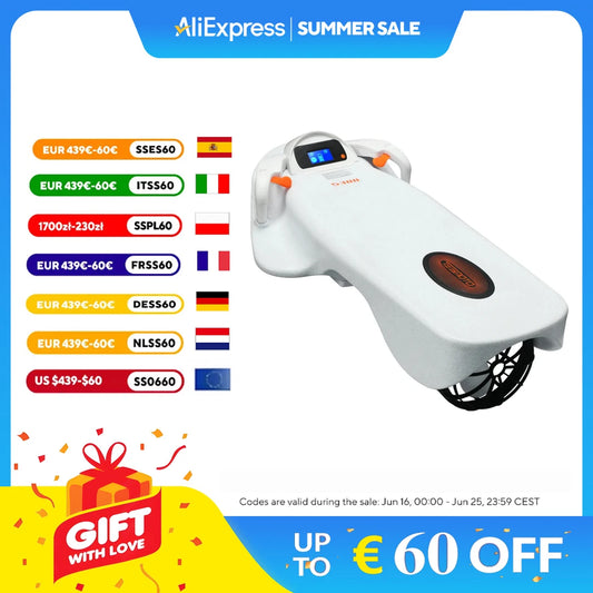 Elektro-Surfboard 2025: TESMOTO S300 Electric Surfboard Up To 80 Minutes Playtime Water Sports Bodyboard Electric Kickboard Women/Men Swimming Pool Collection