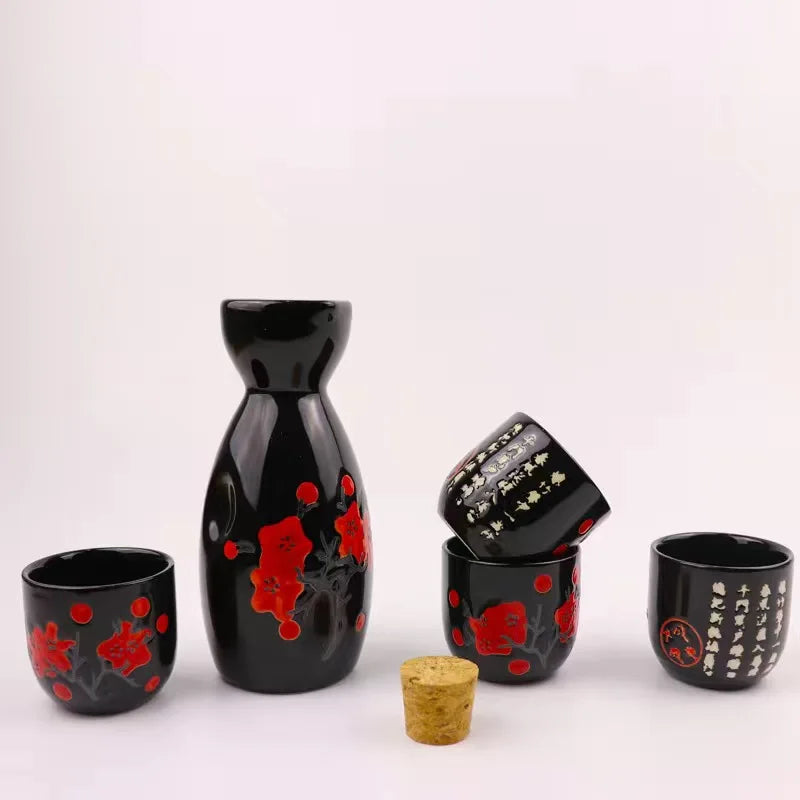 Japanese Style Sake Pot Household Retro Small Wine Cup White Wine Pot Hot Wine Pot Warm Wine Pot Wine Glass Ceramic Sake Set