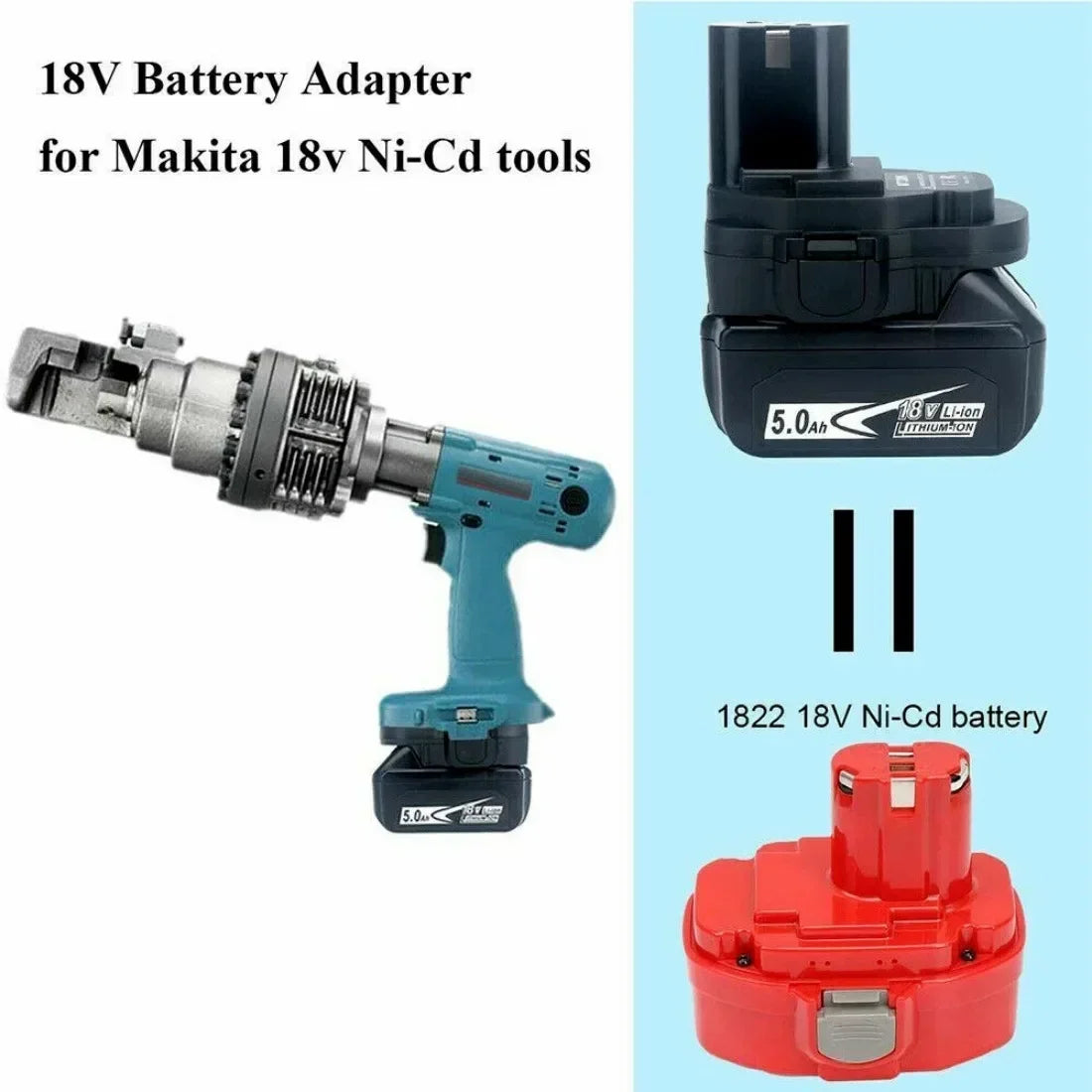 Battery Adapter for Makita 18V Lithium-Ion Battery BL1830B BL1850 BL1860 BL1840B Convert to for Makita 18V Ni-Cd/Ni-Mh Battery