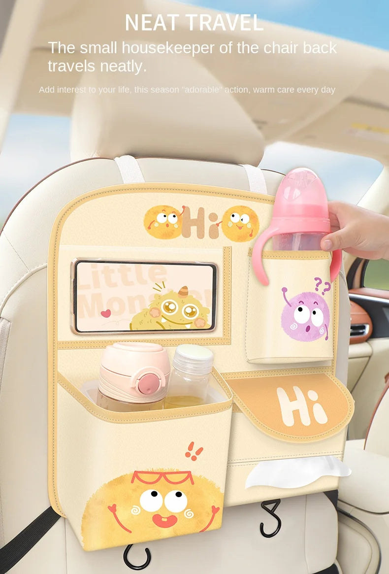 Car Storage Hanging Bag for Car Interior Multi-Functional Car Seat Back Organizer Rear Seat Tissue Box Trash Can Storage Box