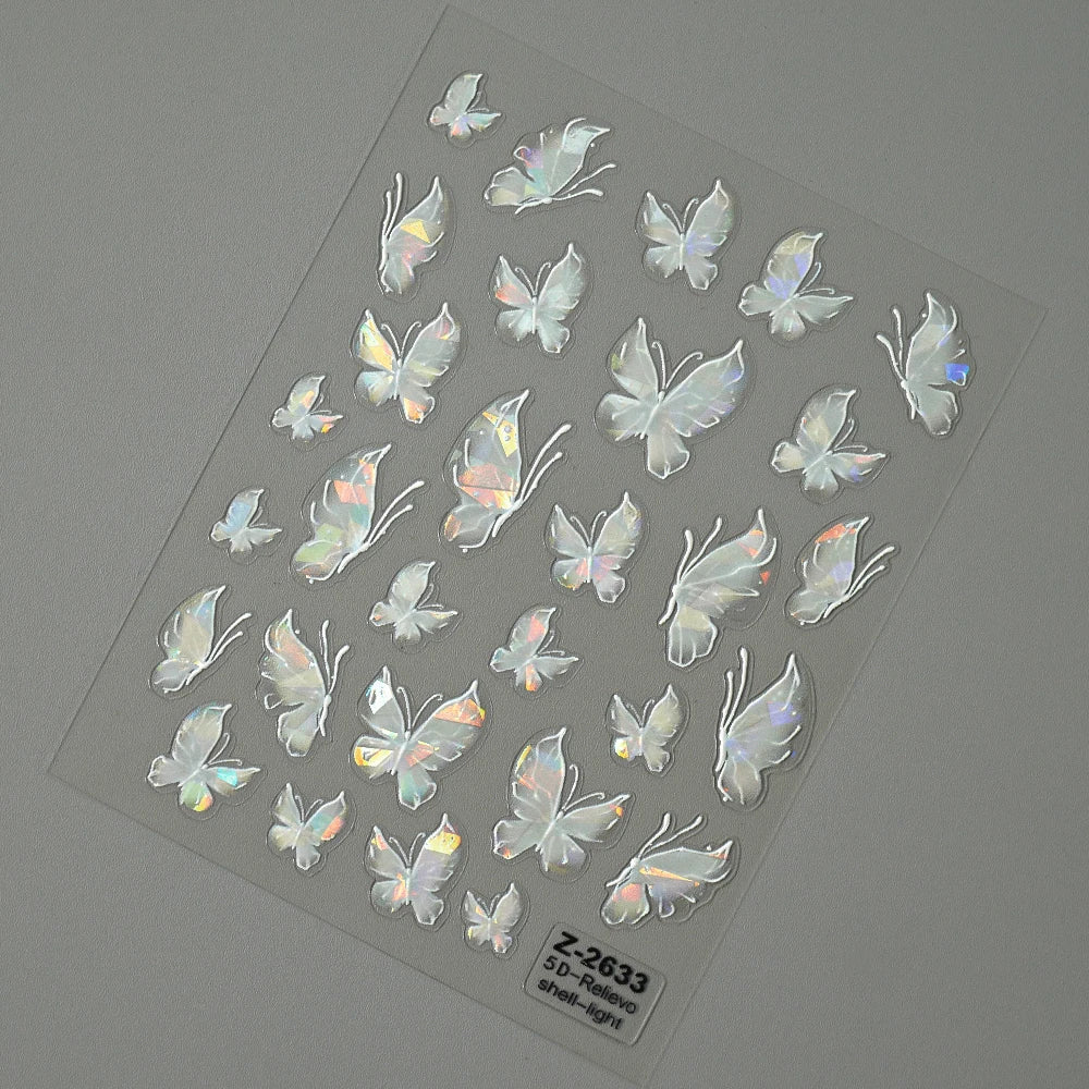 Autocolant Leidankou 5D cu fluturi pentru unghii - 14x7.2cm 1 buc