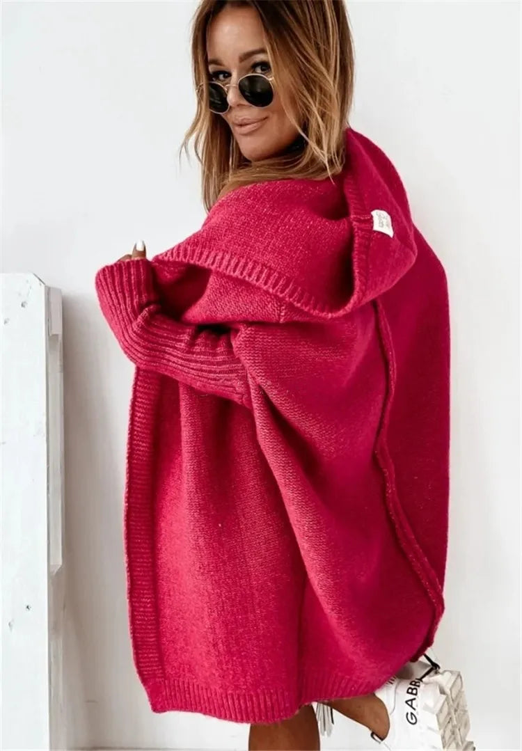 KapuzenPullover Fledermaus-Form - OneSize, 3/4-Ärmel, Stretch